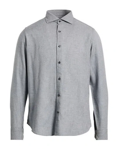 Tintoria Mattei 954 Man Shirt Grey Size 15 Modal, Merino Wool In Gray