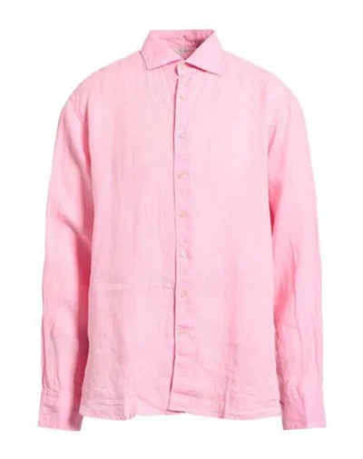 Stenströms Man Shirt Pink Size Xl Linen In Pink