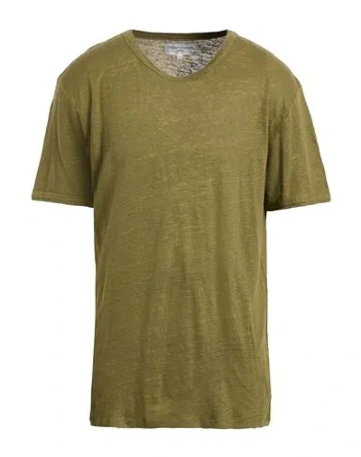 Officine Generale Officine Générale Man T-shirt Military Green Size Xxl Linen In Green