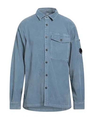 C.p. Company C. P. Company Man Shirt Sky Blue Size Xxl Cotton, Elastane In Blue