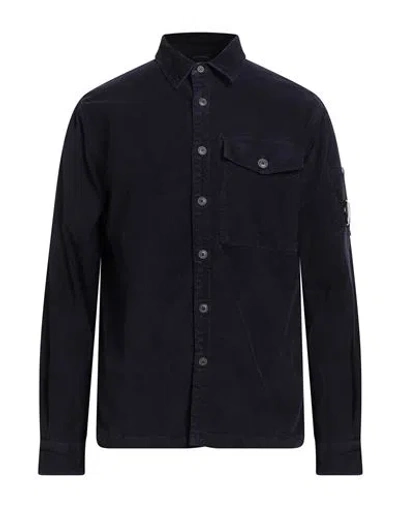 C.p. Company C. P. Company Man Shirt Midnight Blue Size Xxl Cotton, Elastane In Blue