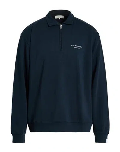 Mackintosh Man Sweatshirt Midnight Blue Size L Organic Cotton In Blue