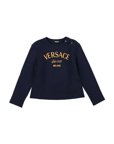 Versace Young Toddler Girl Sweatshirt Midnight Blue Size 6 Cotton, Viscose, Polyester In Blue