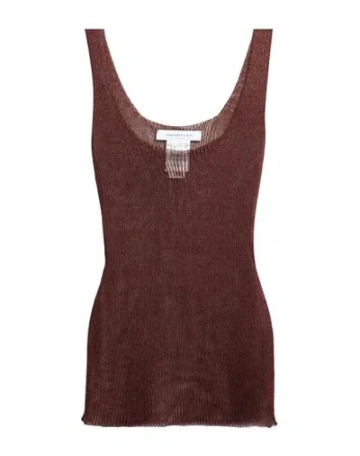 Fabiana Filippi Woman Top Chocolate Brown Size 4 Cotton, Polyester In Brown