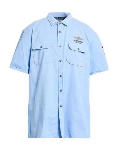 Aeronautica Militare Man Shirt Light Blue Size 4xl Cotton In Blue