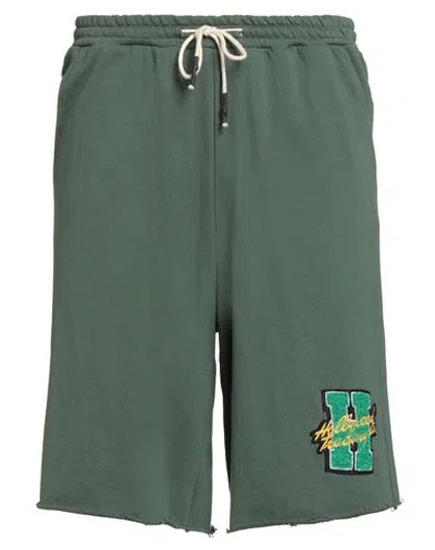 Htc Man Shorts & Bermuda Shorts Green Size L Cotton In Green