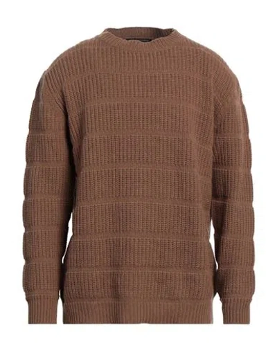 Daniele Alessandrini Man Sweater Light Brown Size 42 Wool, Polyamide In Brown