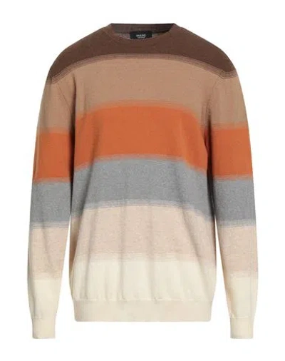 Masq Man Sweater Orange Size 46 Wool In Multi