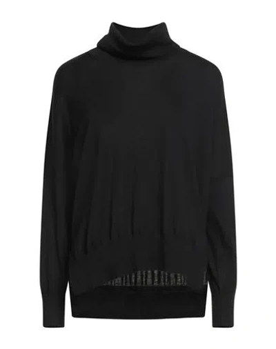 La Fileria Woman Turtleneck Black Size 4 Virgin Wool In Black