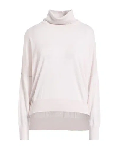 La Fileria Woman Turtleneck Light Pink Size 6 Virgin Wool In White