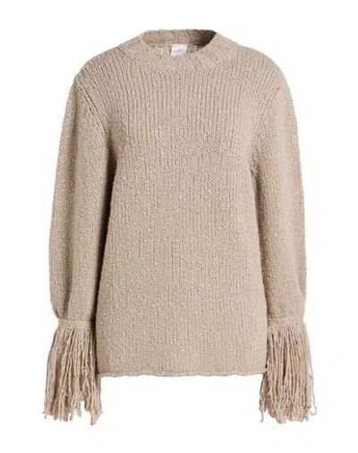 Eleventy Woman Sweater Beige Size M Wool, Cashmere, Polyamide In Metallic
