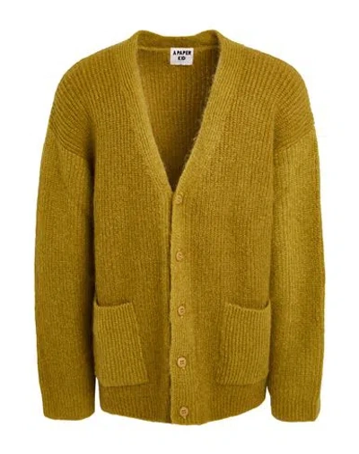 A Paper Kid Man Cardigan Mustard Size L Polyacrylic, Mohair Wool, Polyamide In Multi