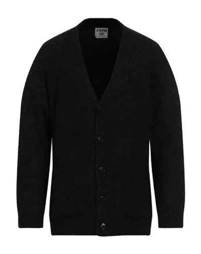 A Paper Kid Man Cardigan Black Size Xl Polyacrylic, Mohair Wool, Polyamide In Black