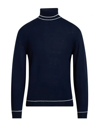 Eleventy Platinum Man Turtleneck Midnight Blue Size 3xl Wool In Blue