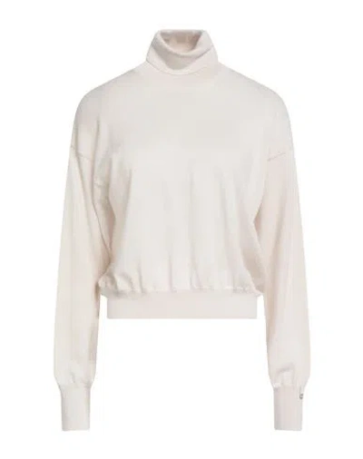 Herno Woman Turtleneck Cream Size 4 Virgin Wool In Neutral