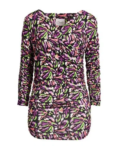 Croche Crochè Woman Mini Dress Purple Size M Polyester, Elastane In Multi
