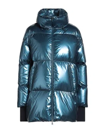 Herno Laminar Woman Puffer Blue Size 12 Polyamide, Polyurethane, Polyester, Pet (polyethylene Tereph In Blue