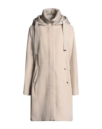 Herno Woman Coat Beige Size 10 Alpaca Wool, Wool, Polyamide In Neutral