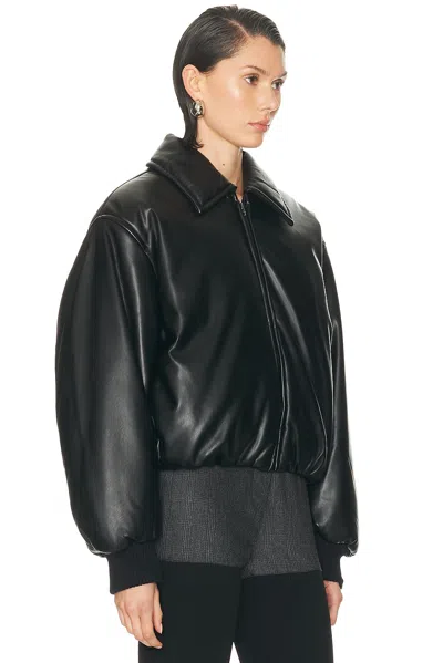 Acne Studios Bomber Jacket Crafted From Faux Leather Leather Jackets Black In Black