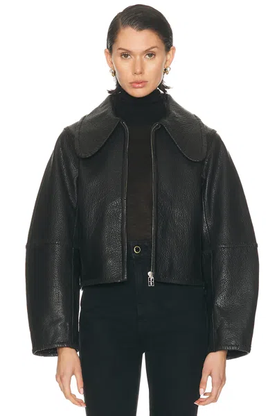 By Malene Birger Rowani Cropped Leather Jacket In Black