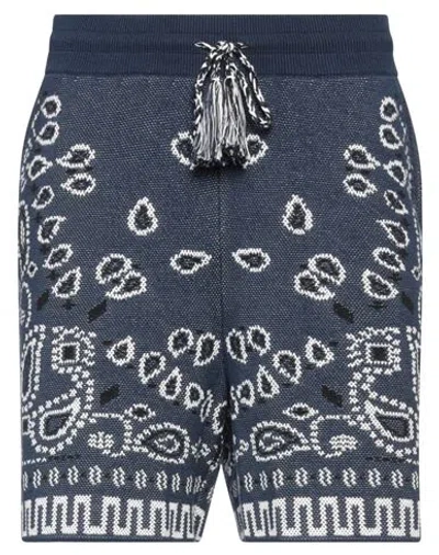 Alanui Man Shorts & Bermuda Shorts Midnight Blue Size S Cotton, Polyamide In Blue