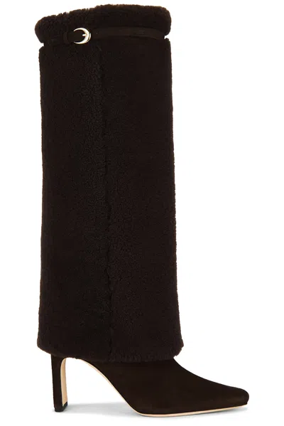 Staud Wally Foldover High Heel Boot In Brown