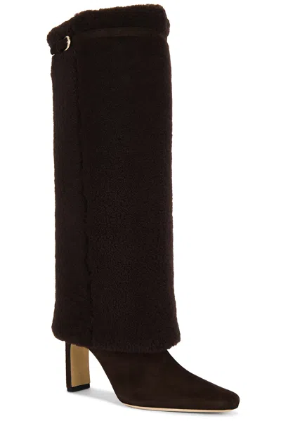 Staud Wally Foldover High Heel Boot In Brown