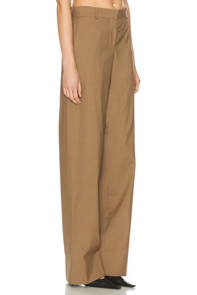 Stella Mccartney Canvas Tailoring Flared Trouser In Brown