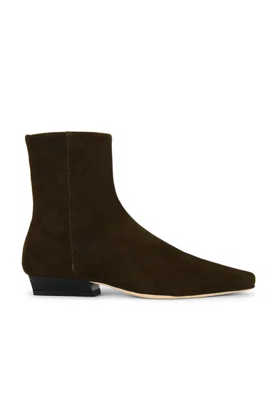 Staud Wally Flat Ankle Boot In Brown