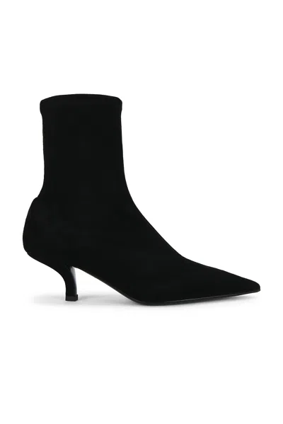 Totême Suede Heeled Sock Boot In Black