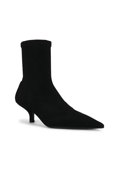 Totême Suede Heeled Sock Boot In Black