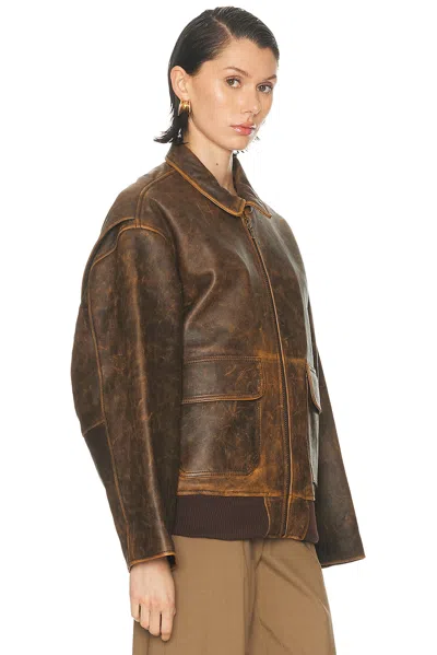 Sprwmn Aviator Jacket In Brown