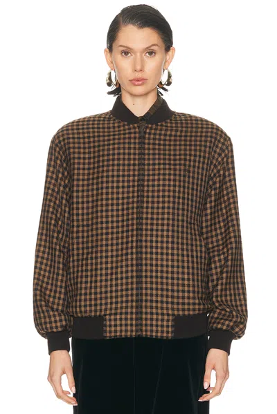 Saint Laurent Bomber Jacket In Brown