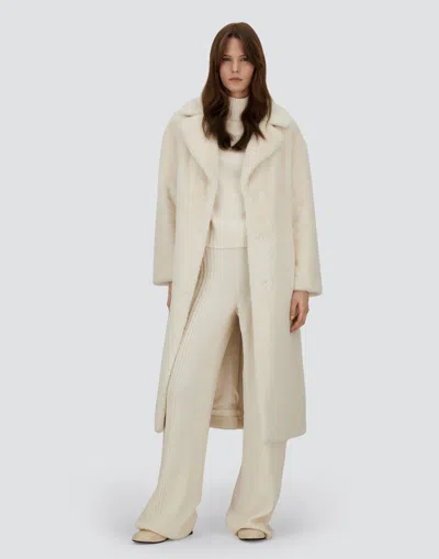 Herno Coat In Soft Alternative Fur In Neutral