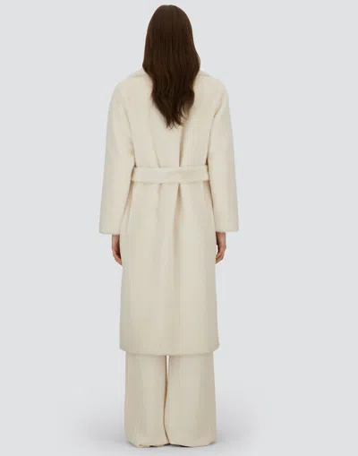 Herno Coat In Soft Alternative Fur In Neutral