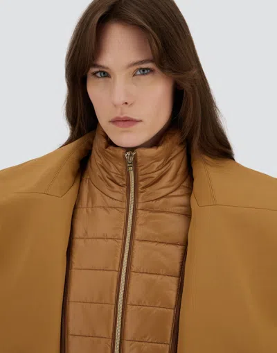 Herno Sailing-inspired Camel Jacket With Removable Bib In Brown