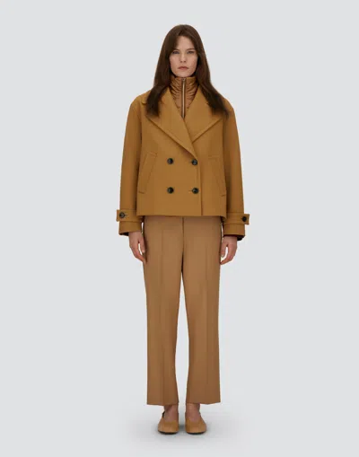 Herno Sailing-inspired Camel Jacket With Removable Bib In Brown