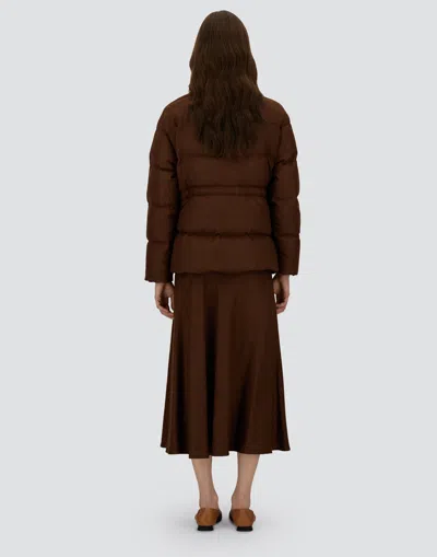 Herno Short Parka In Virgin Wool�tweed In Brown