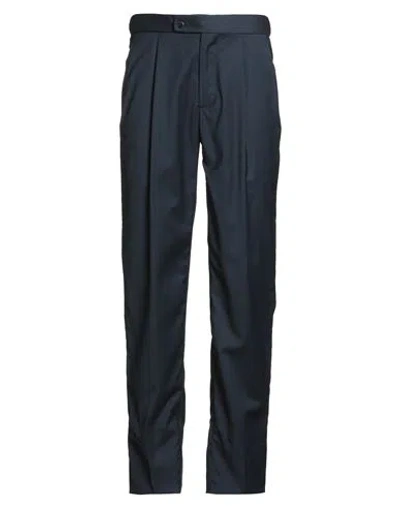 Brioni Man Pants Midnight Blue Size 30 Wool, Elastane, Lambskin In Blue