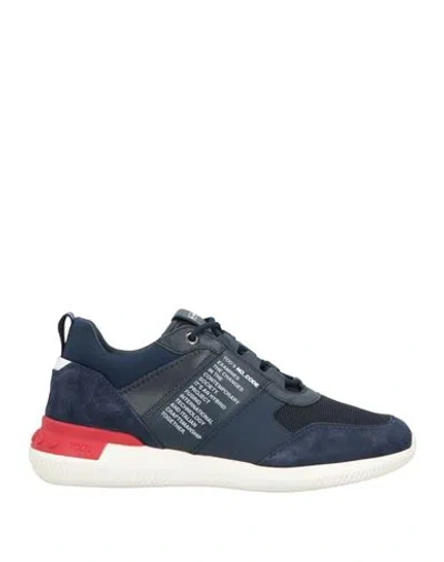 Tod's No Code Tod's No_code Man Sneakers Midnight Blue Size 6 Leather, Textile Fibers In Blue