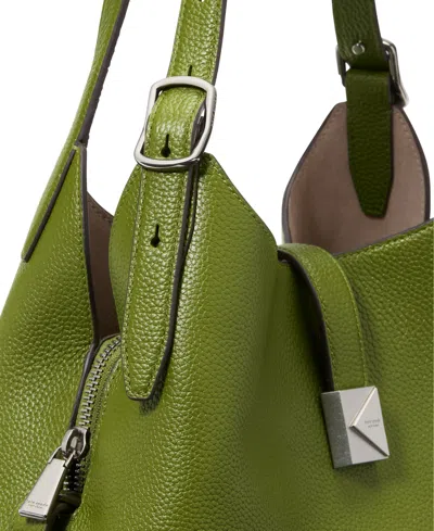 Kate Spade Deco Medium Pebbled Leather Crossbody Tote Bag In Green