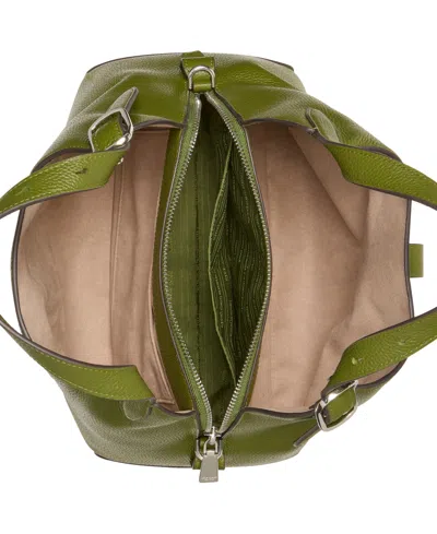 Kate Spade Deco Medium Pebbled Leather Crossbody Tote Bag In Green