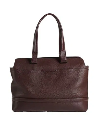 Pineider Woman Handbag Chocolate Brown Size - Leather