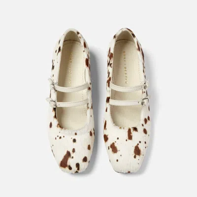 Duke & Dexter Men's Ruby Brown Cow Mary Jane - Women's In White