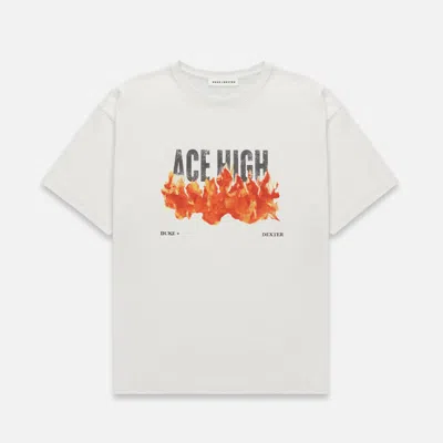 Duke + Dexter Men's Ace High Vintage White T-hirt