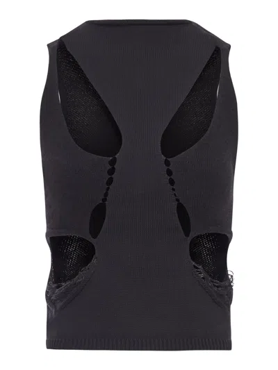 Rick Owens Tanja Black Wool Top In Black