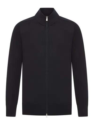 Nome By Gransasso Wool Jacket With Zip In Black