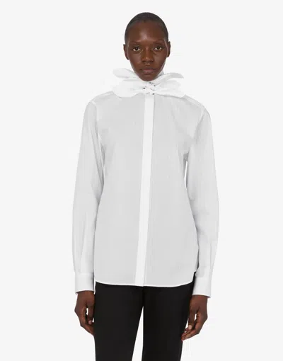 Moschino Cotton Poplin Jacquard Shirt In White