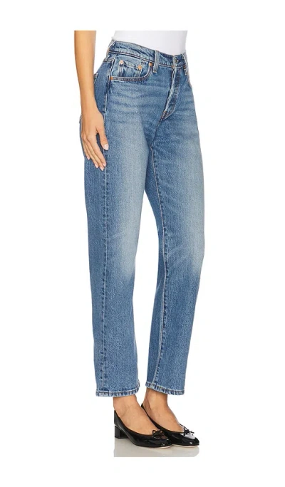 Levi's 501 Curve High Rise Straight Jeans In Lucid Dream In Blue