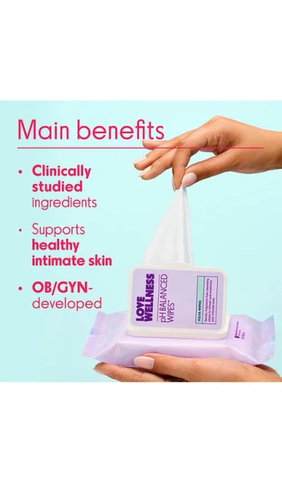 Love Wellness Ph Balanced Wipes In Purple